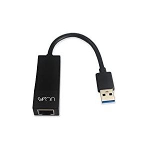 Sveon SCT222 Netwerkadapter met Ethernet 1000 Mbit/s netwerkkaart met USB-kabel, Ethernet, 1000 Mbit/s, zwart