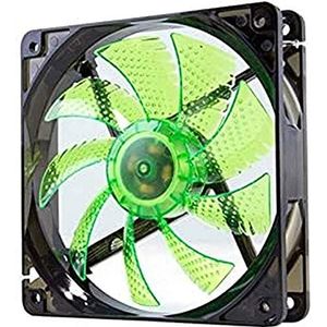 NOX Coolfan NXCFAN120LG PC-behuizingsventilator, 120 mm, 9 doorschijnende vleugels, duurzame lagers, 4 leds, stil, 3- en 4-polige aansluiting, groen