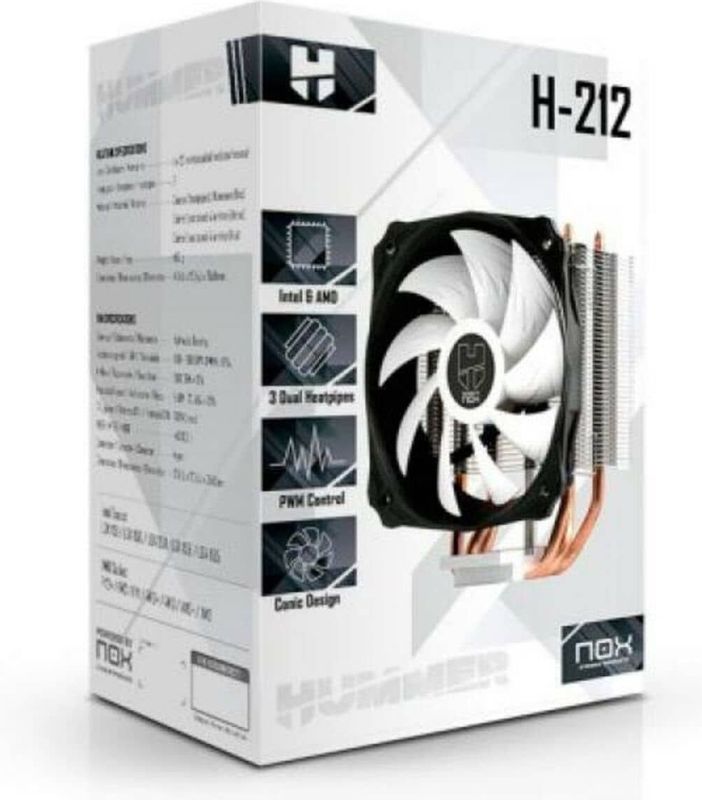 Nox - H-212 - Cpu-ventilator - Zwart - Aluminium - Voor Intel & AMD