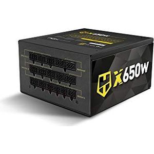 Nox Hummer GD 650 - NXHUMMER650GD- voeding 650 Watt, 80 PLUS Gold gecertificeerd, 120 mm ventilator, ultra stil, ATX12V compatibel, 230W ingang, zwart