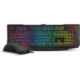 Ozone Double Tap Gaming Pack - Gaming Combo Keyboard + Mouse - Semi-Mechanisch toetsenbord met achtergrondverlichting, muis met optische sensor 4000 dpi LED 6 kleuren