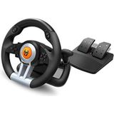 KROM Gaming Stuurwiel en pedalen K-WHEEL -NXKROMKWHL- Multiplatform, Schakelhendel en stuurwielnokken, trillingseffect, compatibele pc, PS3, PS4 en XBOX, zwart