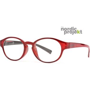 Nordic projekt NPAF Halmstad leesbril +3.00 - Rood