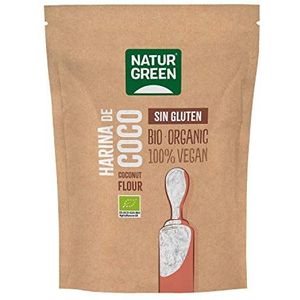 NaturGreen - Biologisch kokosmeel, milieuvriendelijk meel zonder suiker, glutenvrij zonder ei, keto-dieet, speciaal gebak, 500 gram