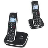 SPC Comfort Kaiser - Draadloze Duo Vaste Telefoon voor Senioren met XL Grootte Toetsen & Nummers, Extra Versterkt Geluid, 2 Direct Geheugen, Telefoonboek en Handsfree