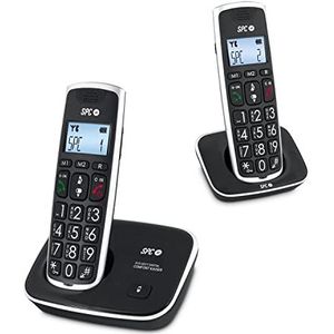 SPC Comfort Kaiser Duo draadloze telefoon, handenvrij, grote toetsen - zwart Kunststof 7609N
