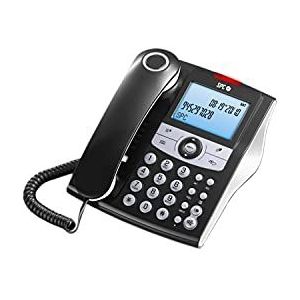 SPC Elegance ID - Vaste bureautelefoon met verlicht display, 2 directe geheugens, telefoonboek, nummerweergave, handsfree en signaal voor gemiste oproepen - Zwart