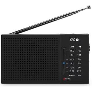 SPC Jetty Lite Radio - Zwart - Draagbaar - Analoge Wijzerplaat - AM/FM