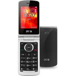 SPC Opal - Klapphandy mit großem Display, große Buchstaben und Tasten, extra Laute Lautstärke, einfach zu bedienen, Ferneinstellung, FM-Radio, Telefonbuch, Schwarz