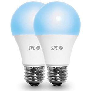 SPC Aura 1050 ledlampen, wifi, E27, 10 W, 1050 lm, intelligente verlichting, dimbaar wit licht, dimbaar, IoT-app, compatibel met Alexa, Google