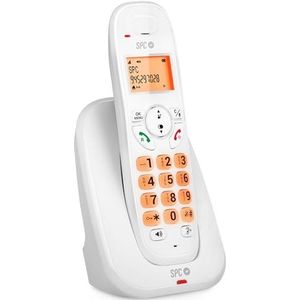 SPC Kairo - Draadloze telefoon, toetsen en display, verlicht, oproepherkenning, gap-compatibiliteit, eco-modus, oproepvergrendeling, handsfree, afsprakenplanner voor 30 contacten - Wit