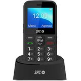 SPC Fortune 2 - Mobiele telefoon voor senioren, met grote knoppen, SOS-knop, intelligente beltoon en meldingen, extra hoog volume, externe configuratie, laadstation, USB-C, zwart