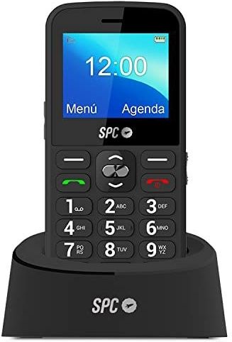 SPC Fortune 2 - Mobiele telefoon voor senioren, met grote knoppen, SOS-knop, intelligente beltoon en meldingen, extra hoog volume, externe configuratie, laadstation, USB-C, zwart