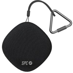 SPC Sound GO – draagbare Bluetooth 5.0 luidspreker met karabijnhaak, compact, 24 uur, vermogen 7 W, waterdicht, handsfree, True Wireless Stereo, USB-C, textieldesign