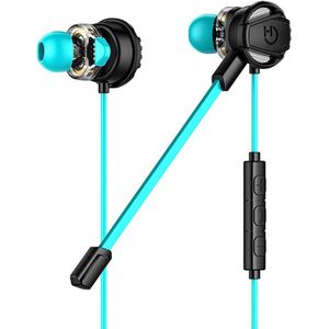 Hiditec Intrauriculair Gamen Taiko PC Tablet Mp3 Xbox Ps4 (Bedraad), Gaming headset, Zwart, Turkoois