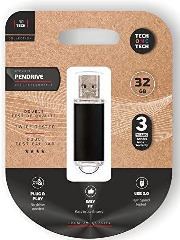 Tech One - TEC3008-32 - USB Stick - Zwart - 32 GB