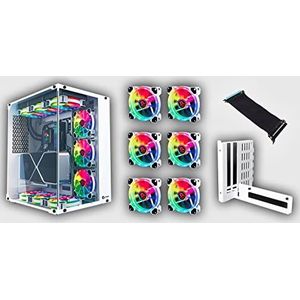 ATX Chronos Gaming Box + 6 Iris Spectrum RGB Fans + VGA Riser Verticale Adapter - Zonder afstandsbediening