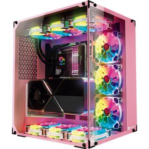 Talius - CRONOS - ATX Semi-toren Doos - Roze - Gehard Glas