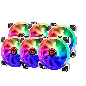 TALIUS TAL-KIT06-WHT koelsysteem voor computers Computer behuizing Ventilator 12 cm Wit 6 stuk(s)