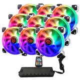 TALIUS TAL-PACK09-WHT koelsysteem voor computers Computer behuizing Luchtkoeler 12 cm Zwart, Wit 9 stuk(s)