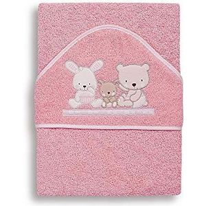 Interbaby 01080-02 Love badhanddoek met capuchon, roze