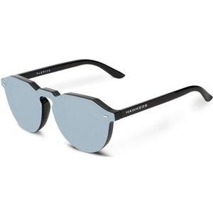 Hawkers Chrome Warwick Hybrid - rond zonnebrillen, unisex, zwart, spiegelend