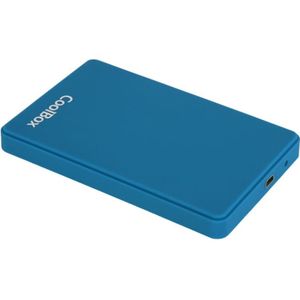 Coolbox slimcolor2543 - met rubberen afwerking externe behuizing voor harde schijf (HDD en SSD SATA 2.5 ″), USB 3.0, blauw
