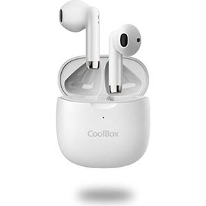 Hoofdtelefoon met microfoon CoolBox COO-AUB-TWS01 Wit