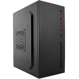 PC Case MPC-45 PC-behuizing Micro-ATX en Mini-ITX Compact met 2 x USB 3.0 frontal, compatibel met afbeeldingen tot 23 cm, 1 x 2,5 inch SSD/HDD + 1 x 3,5 HDD houder zwart