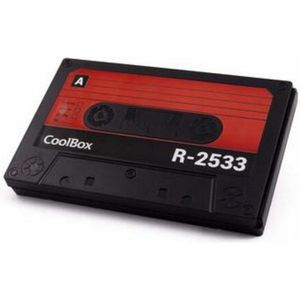 CoolBox 2533-R externe harde schijf behuizing voor 2,5 inch HDD/SSD, USB 3.0, ondersteunt UASP, snelheid tot 5 Gbit/s, retrostijl, zwart en rood