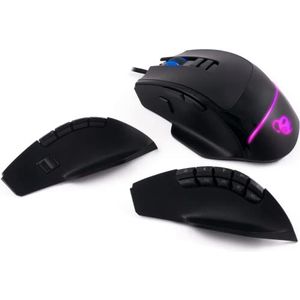 Deep Gaming ProSwap Modulaire USB-muis met 3 verwisselbare zijpanelen (3, 5 en 10 toetsen), RGB-licht, optische sensor Pixart 3325, 500fps, 100IPS, 1000 Hz, Huano-switches, verstelbaar gewicht