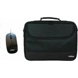 Nilox - HARD BAG - Laptop Hardcase Tas - Zwart - Polyester - Inclusief Muis