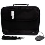 Nilox - HARD BAG - Laptop Hardcase Tas - Zwart - Polyester - Inclusief Muis