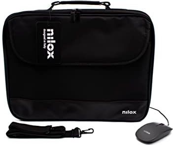 Nilox - HARD BAG - Laptop Hardcase Tas - Zwart - Polyester - Inclusief Muis