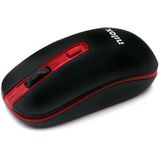 Nilox, Draadloze muis, 1600 dpi, optische tracking met 4 knoppen, automatisch drinksysteem voor energiebesparend, compatibel met Windows, Mac en Linux, zwart en rood