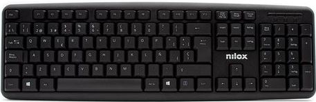 Nilox - NXKBE000002 - Toetsenbord - Zwart - Qwerty Spaans - USB Verbinding