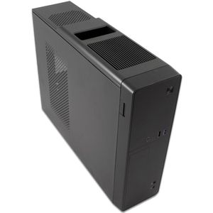 CoolBox T310 Micro ATX Slim PC-behuizing met 300SBZ-bron, USB-C, USB 3.0 en SD-kaartlezer aan de voorkant, ondersteunt low-profile, convertible - verticaal of horizontaal - zwart