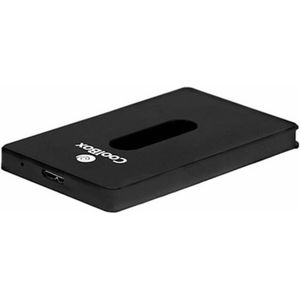 CoolBox SlimChase S-2533 externe SSD-behuizing en SATA harde schijf 2,5 inch eenvoudige montage zonder schroeven USB 3.0 snelheid tot 5 Gb/s zwart