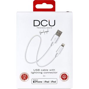 DCU TECNOLOGIC USB-MFI iPhone 5/6/7/8/X/XR Wit XS PVC 3M