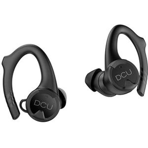 DCU Tecnologic | Bluetooth hoofdtelefoon 5.0 Sport IPX-6 | met ergonomische houder van siliconen | Touch-Control | zweet en waterdicht | compatibel met Android en iOS | 10 m overdrachtsbereik | zwart