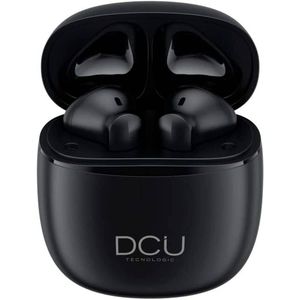DCU Tecnologic Mini Mate Bluetooth 5.1 hoofdtelefoon, USB type C, met touch-bediening, geïntegreerde microfoon, handsfree, zweetbestendig, IPX4, compatibel met Android en iOS, zwart