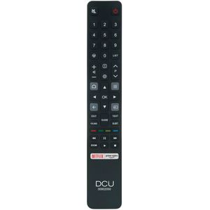 DCU Tecnologic Télécommande TV, télécommande pour téléviseurs TCL Contient des boutons pour Netflix, Prime Video, couleur noire