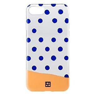 Io&Mio Beschermhoes voor iPhone 7 / iPhone 8 / iPhone SE met exclusief motief met stippen, wit / oranje