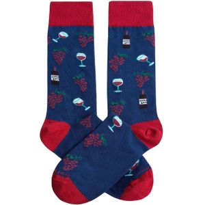 Jimmy Lion - Eten en Drinken Print - Huissokken - Blauw - Slijtvast Katoen