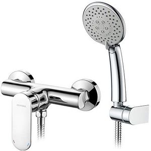 Grifema Berlin Faucet MonoMando Shower with Artichoke Hose and Chrome Support