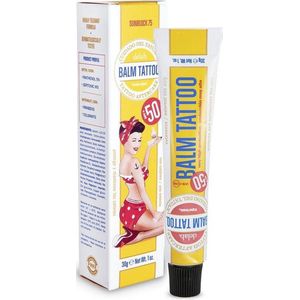 BALM TATTOO - Tattoo Sunscreen Cream - Balm Tattoo Sunblock 75 - High UVA + UVB Protection - SPF 50+ - Moisturises and Regenerates the Skin - Free of Parabens and Dyes - Skin Use - 30 g