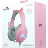 FRTEC - TANOOKI Gaming headset met afneembare kattenoren kabel en LED-licht voor PS5, PS4, Xbox Series, X|S, Xbox One, Nintendo Switch, PC, Mac
