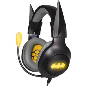 FRTEC - BATMAN Gaming-headset met afneembare donkere ridderoren, kabel en RGB ledlicht, voor Playstation 5, PS4, Xbox Series X/S, Xbox One, Nintendo Switch, PC, Mac