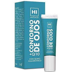 Hi Antiage - oogcontour 15 ml. Young Look-effect. Verzacht rimpels, versterkt de huid van de oogleden en tilt de staart van de wenkbrauwen. Met hyaluronzuur en Q10.
