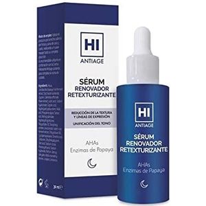 Hi Anti-aging Serum, regenererend, licht serum met chemische en enzymatische peeling, vermindert de textuur, druklijnen en uniforme geluidskwaliteit, 30 ml